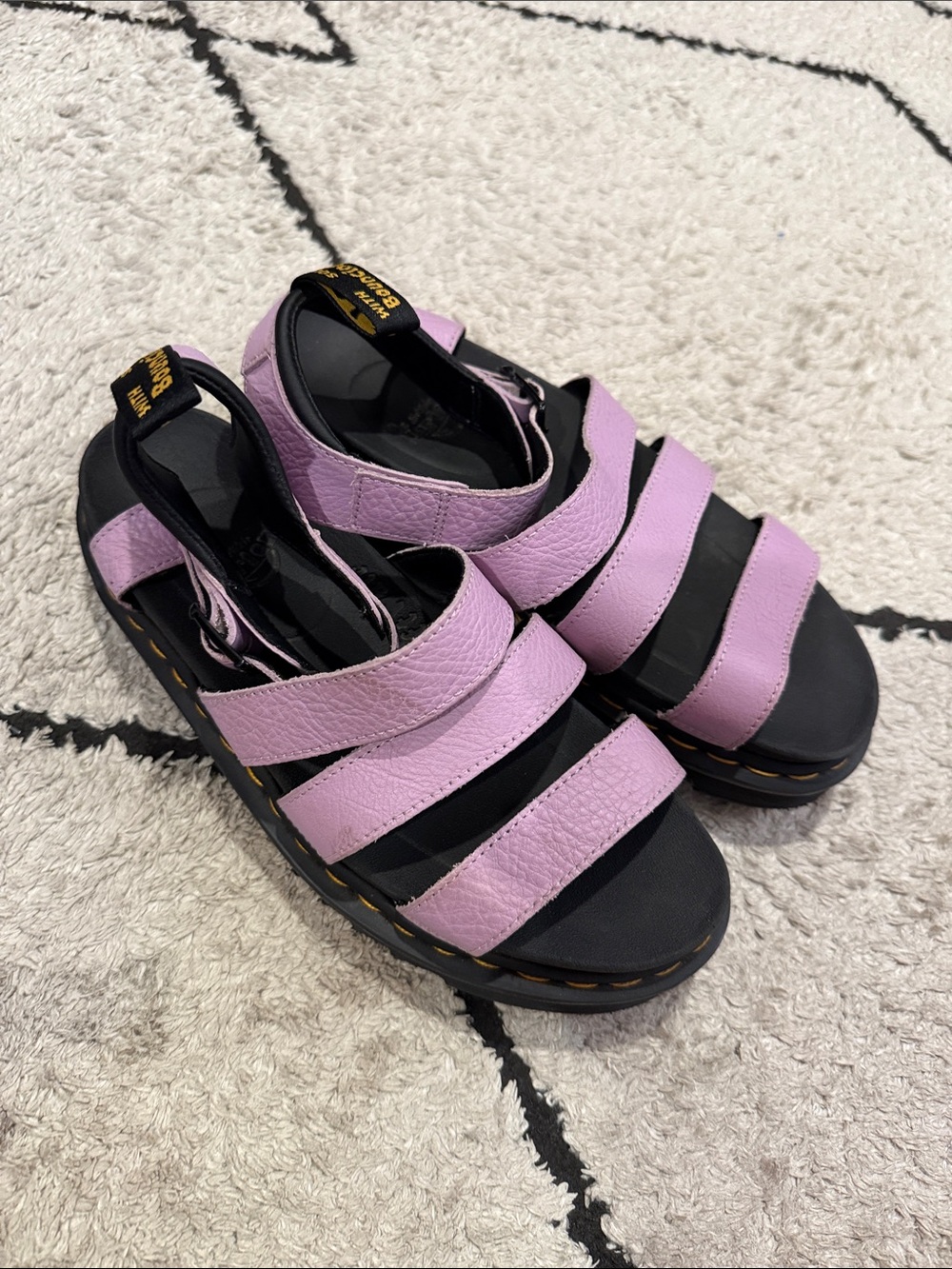 Dr. Martens Lavender Multi-Strap Platform Sandals 9
